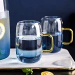 خرید و قیمت لیوان پیرکس آنتی شوک جفتی رنگی وارداتی
