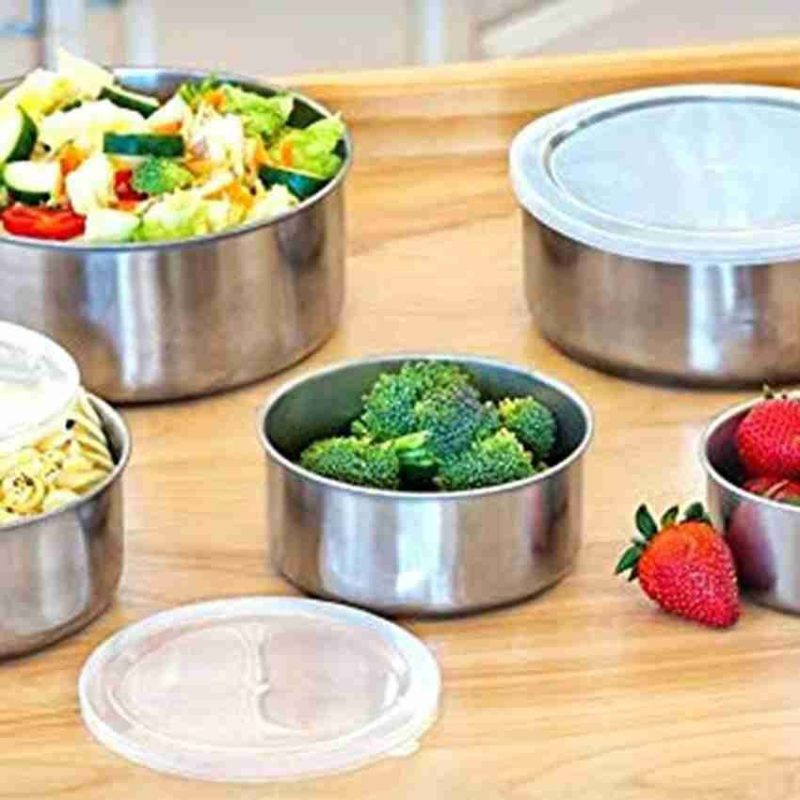 قیمت و خرید ظرف غذای استیل 5 تایی وارداتی