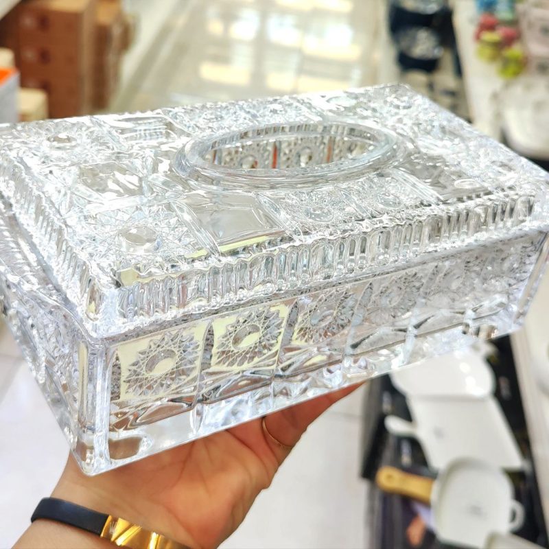 قیمت وخرید جا دستمالی مستطیلی بلور وارداتی کد محصول KİT_244