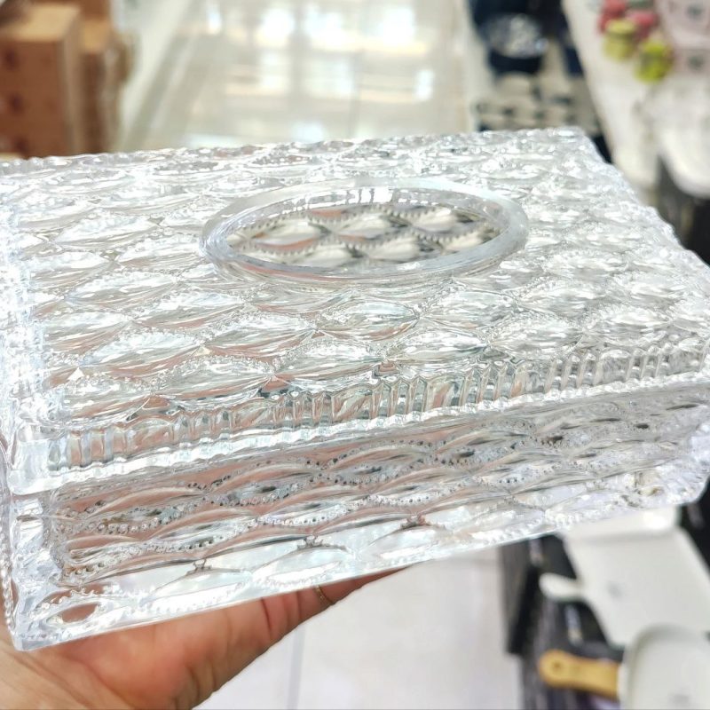 قیمت وخرید جا دستمالی مستطیلی بلور وارداتی کد محصول KIT_242