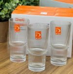 لیوان بلند شیاردار دوطبقه deli glass