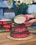 قیمت و خرید تابه گرد سرامیکی طرح گل وارداتی