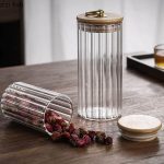 قیمت و خرید جا ادویه پیرکس درب بامبو وارداتی کد محصول KIT-150 , KIT-151 , KIT-152