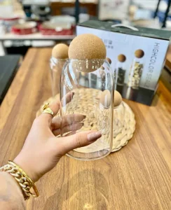 ظروف نگهدارنده پیرکس درب بامبو 