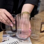 قیمت و خرید ماگ پیرکس شیاردار دسته چوبی وارداتی