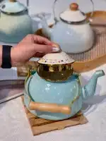 قیمت و خرید کتری لعابی دسته چوبی وارداتی