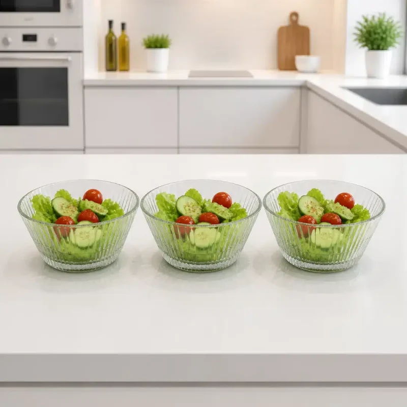 پیاله شیاردار مدل BLOOMING GLASS BOWL دلی گلس
