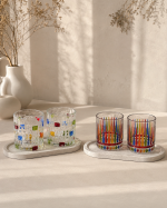 خرید نیم لیوان های رنگی lang xu glass