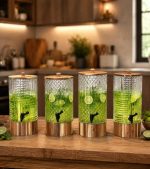 خرید کلمن طرحدار ترکیب بلور و چوب glass ware