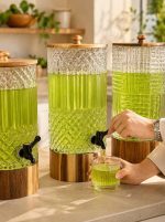 خرید کلمن طرحدار ترکیب بلور و چوب glass ware