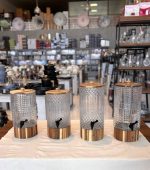 خرید کلمن طرحدار ترکیب بلور و چوب glass ware