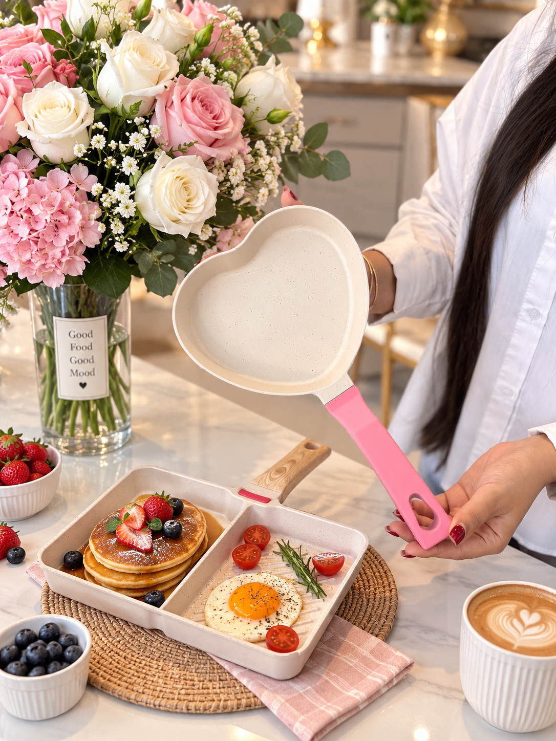 تابه گرانیتی مدل قلب و مستطیل وارداتی